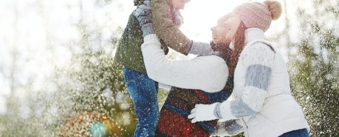 Family in snow