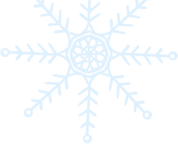 Snowflake graphic symbolizing winter sports and ski rental services at Charter Sports, enhancing the theme of skiing and snowboarding at The Cambria Hotel.