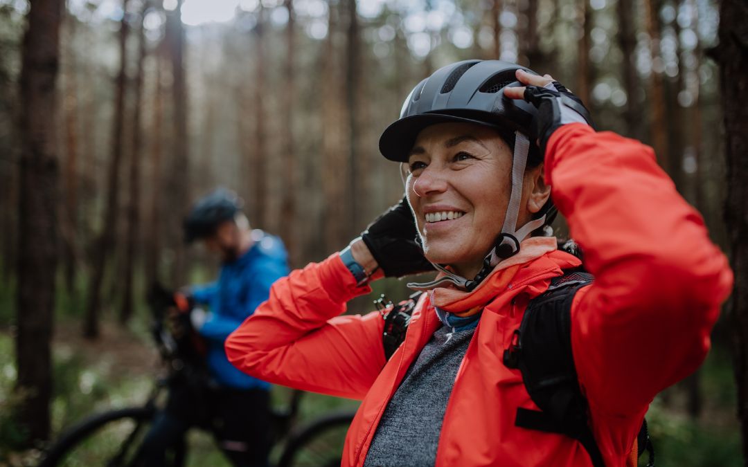 lady enjoying a bike at copper mountain
